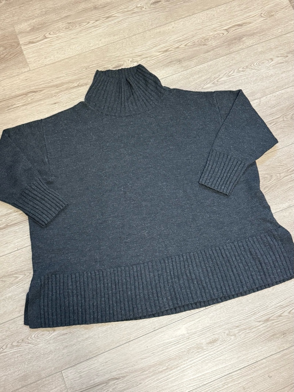 Eileen fisher Charcoal Gray Turtleneck Ribbed-Hem Women’s Sweater 2XL